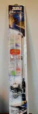 Zebco Fishing Pole Ready Tackle Series Spinning Lancer Tackle Pack Lures & Case