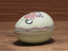 Vintage Rare Kay Finch Egg Trinket Box Marked California Pottery