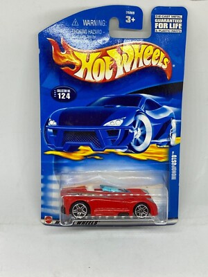 2002 Hot Wheels Collector No #124 MONOPOSTO Red w/Chrome 3Spoke-Variant Thailand