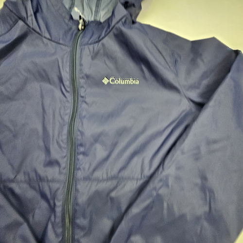 Columbia Rain Jacket Boys XL (18/20) Nylon Waterproof Lightweight Blue Hooded - Picture 4 of 6