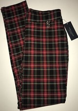 Tommy Hilfiger Plaid Pants Black  Red size 4 6 8 NWT Leggings