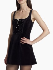 LoveShackFancy Embellished Velvet Corset Minidress size 2