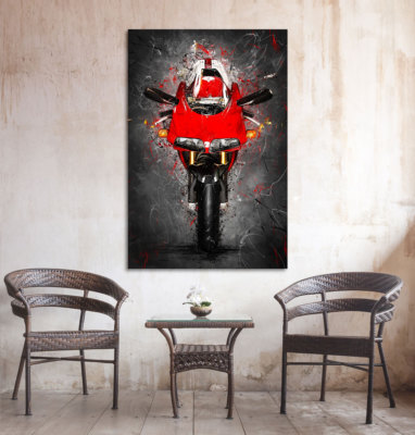 Leinwandbild Ducati Motorrad Wohnzimmer Bilder Kunstdruck Versand kostenlos