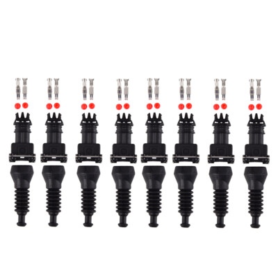 8 Set Junior Power Timer Fuel Injector Plug Connector Kit For Bosch Jetronic EV1
