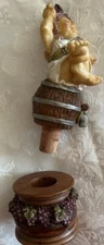 Greek Goddess on Keg-Guardian of the Grapes-Wine Cork Topper Figurine-VTG