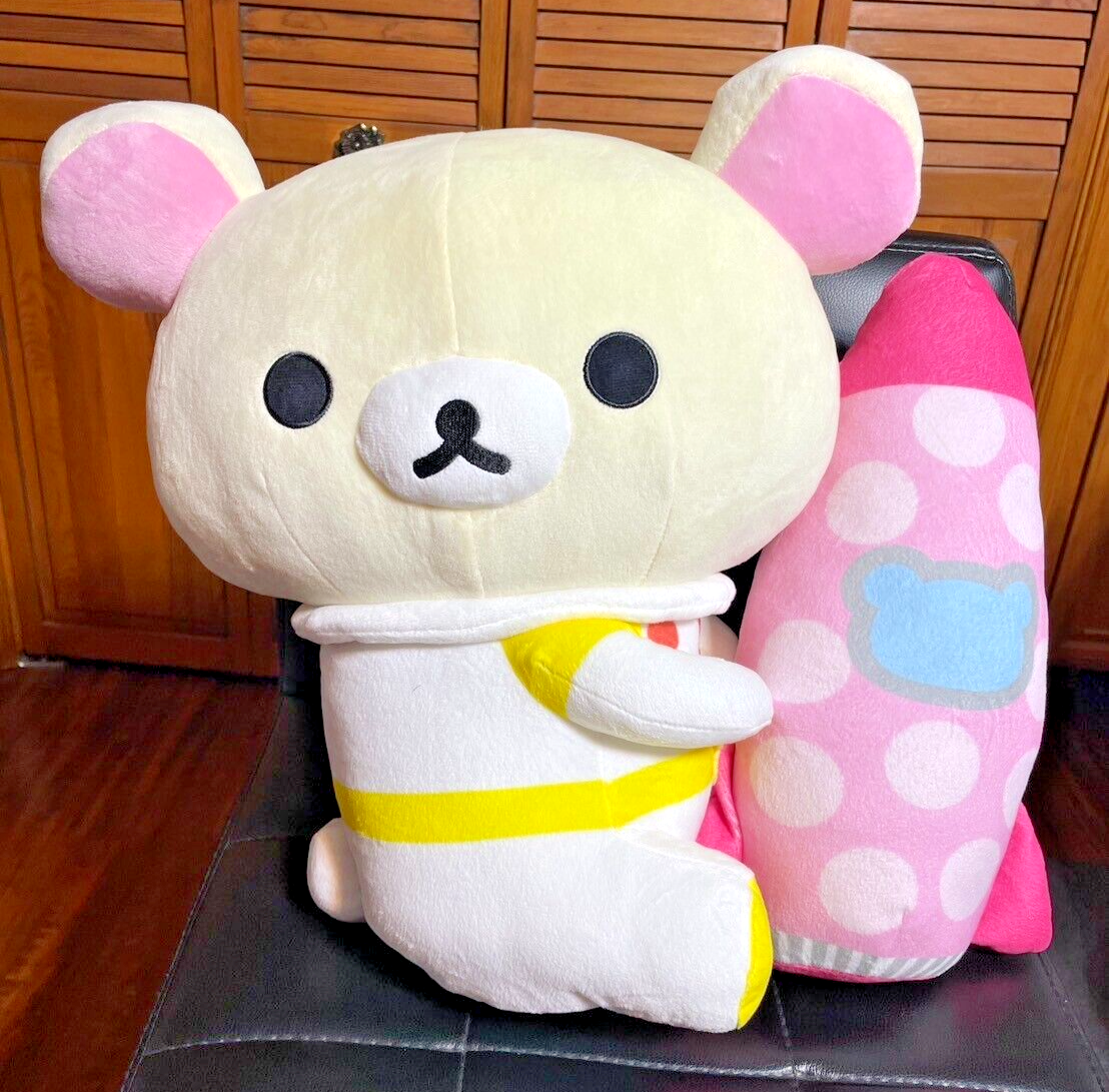 San-X Jumbo Korilakkuma Space Holding Rocket Plush 20” Stuffed