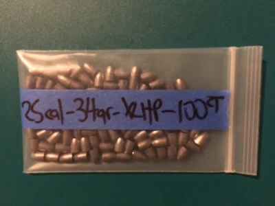 25 CALIBER 34 GRAIN XLHP SLUG - PELLET 100 ROUNDS FROM VARMINTKNOCKERS