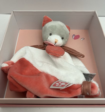 DouDou et Compagnie Paris Cat Kitty Lovey Plush Doll NIB Security Blanket Blanky