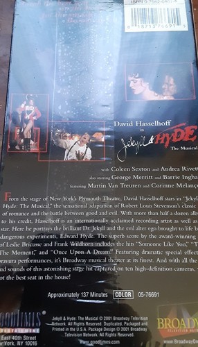 David Hasselhoff Jekyll & Hyde: The Musical VHS, 2001 Coleen Sexton New &Sealed - Picture 2 of 2
