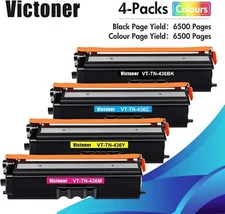 TN436 TN-436 Toner Cartridge 4Pck Rpl for Brother TN436 TN 436 TN436BK/C/M/