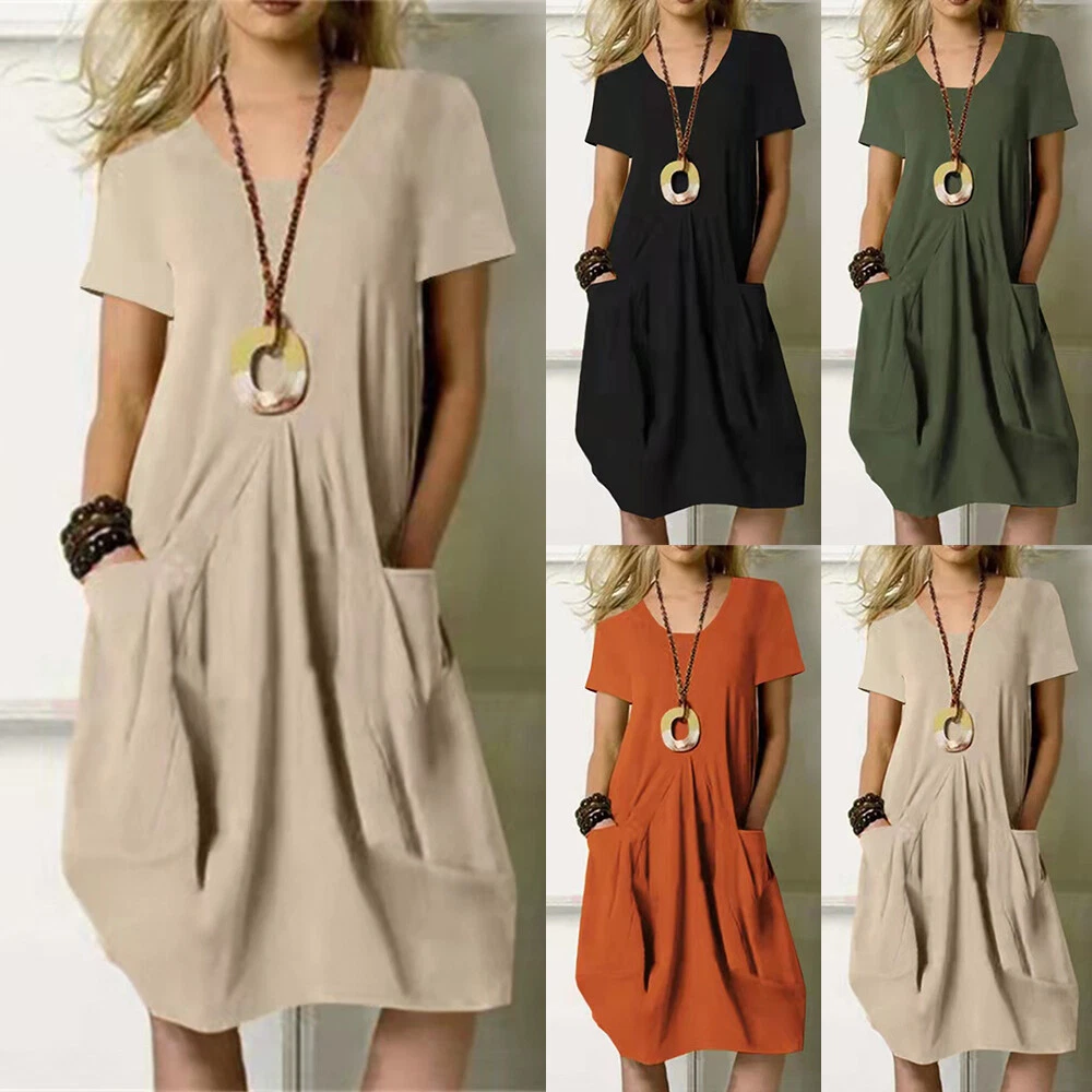 Plus size short sleeve dresses cheap for summer