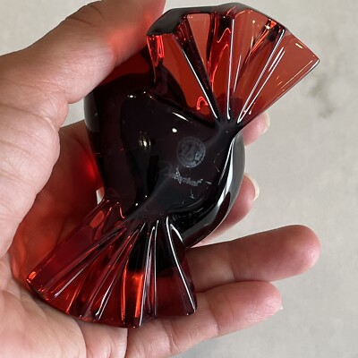 Baccarat Love Birds Red Crystal Figurine, brand stamped on bottom
