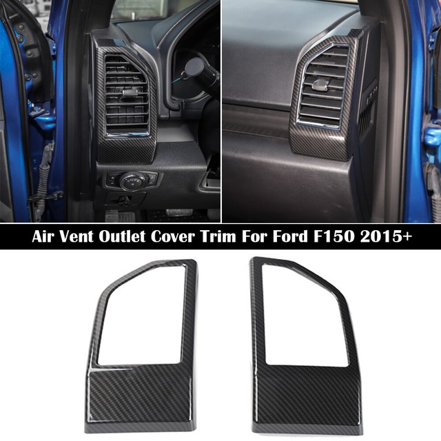 Carbon Fiber Dashboard Side Air Vent Outlet Cover Trim For Ford F150