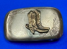 Usa Made Vintage Cowboy Boots - Western Two Tone Belt Buckle