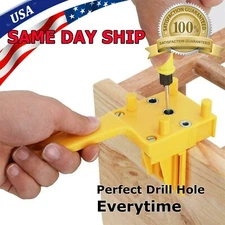 Handheld Woodworking Doweling Jig Drill Guide Wood Dowel Drilling Hole Saw Kit