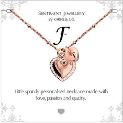 Gold Coloured Initial Pendant Necklace by Karine & Co  CHOOSE YOUR LETTER