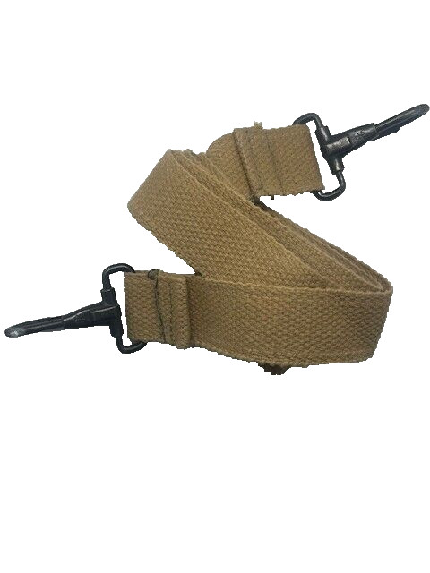Borsa in tessuto di cotone 1" 2,5 cm larghezza tracolla 110 cm clip in metallo cachi NUOVA VINTAGE foto 2