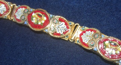 Bracelet Vintage Micro-mosaïque Venise - Souvenir Vénitien - Longueur 19-20 Cm - Occasion