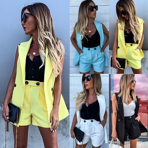 Womens Ladies 2 Pieces Co-Ord Blazer 