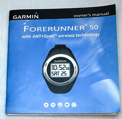 Garmin Forerunner 50 Watch Owner’s Owners User’s Manual Booklet ...