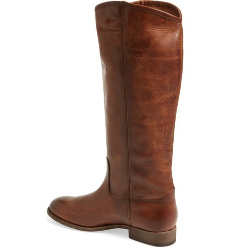 NUEVO FRYE Mujer Melissa Botón 2 Rodillas Alto Cuero Botín EE. UU. 8 Coñac Cuero 75449 - Imagen 2 de 12