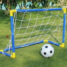 NEW Indoor Mini Folding Soccer Goal Post Net Set Pump Home Game Toys AU SALE
