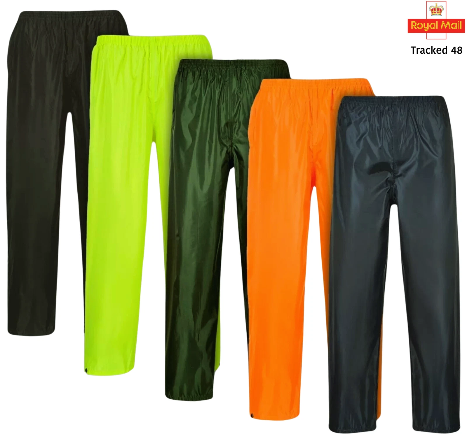 Portwest Waterproof Rain Trousers Lightweight Classic Motorbike Over Pants S441