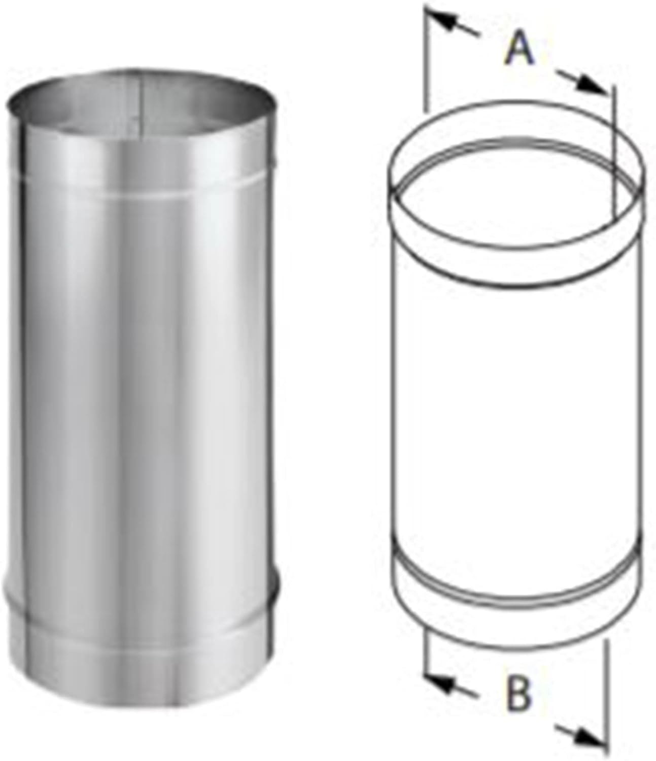 DuraVent DuraBlack 6DBK48SS 48 x 6 Inch Stainless Steel Single Wall