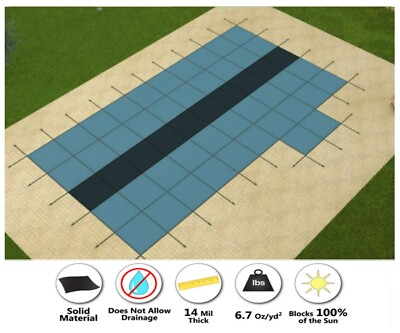 GLI HyPerLite Rectangle Solid Swimming Pool Safety Cover w/ Sure-Flo Drain Panel