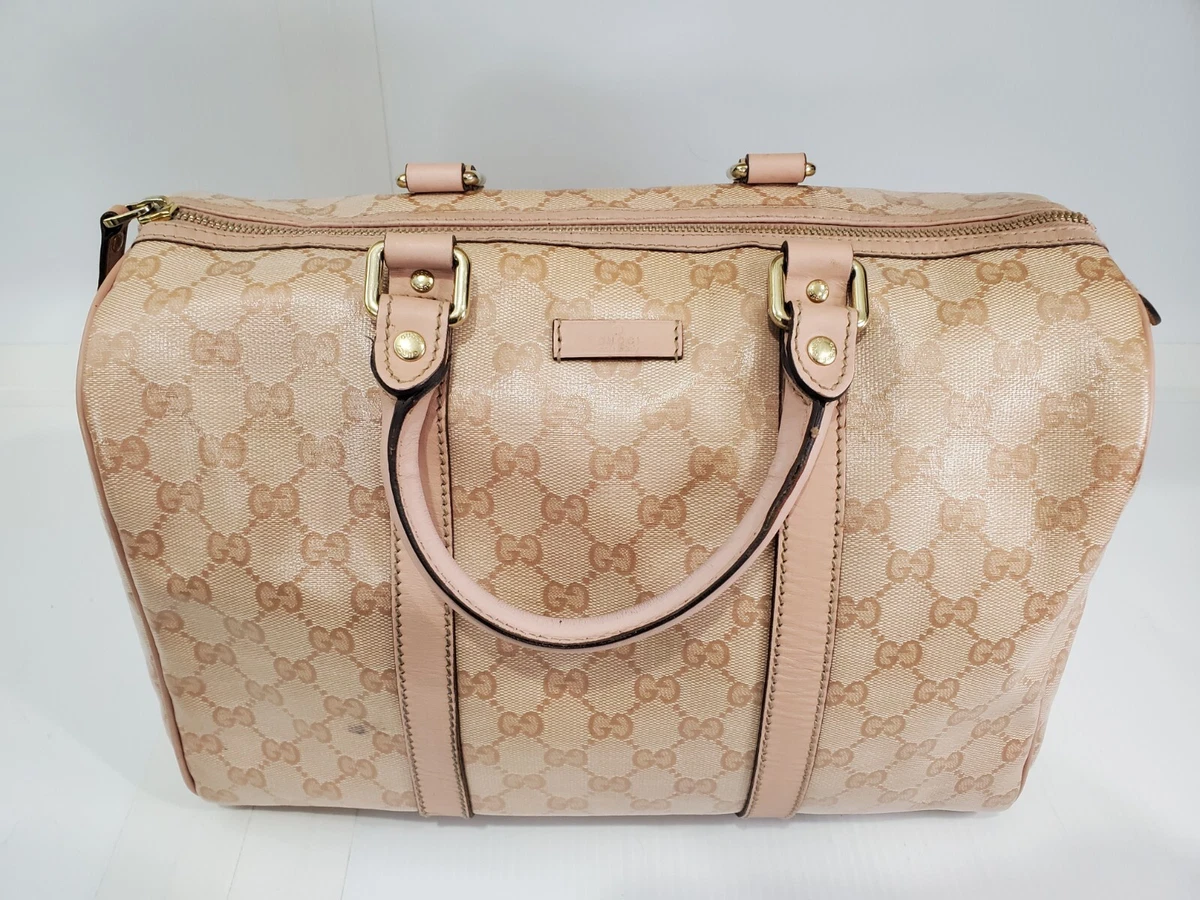 Gucci, Pre-Loved Pink Original GG Canvas Boston Handbag, Pink