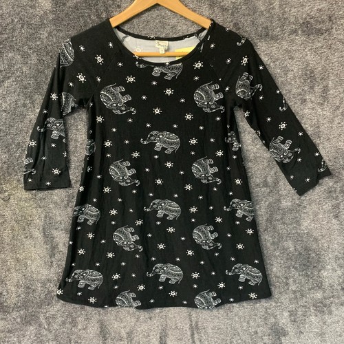 Mudd Shirt Size 12 Black Long Sleeve Graphic Print Top