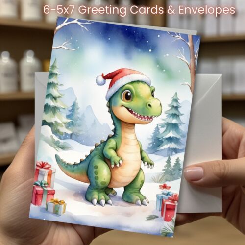 Christmas Greeting Cards w/ Envelope - Set of 6 -5x7 Cards & Envelopes #046