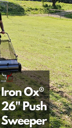 26” Manual Push Lawn Sweeper – Garden Leaf Grass Debris Collector Tool 200 Litre - Video 1 of 1