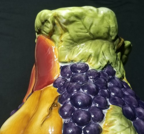 Sonoma Villa Home Interiors Large Pitcher Hand Painted Fruits & Vine Handle EC - Picture 16 of 16