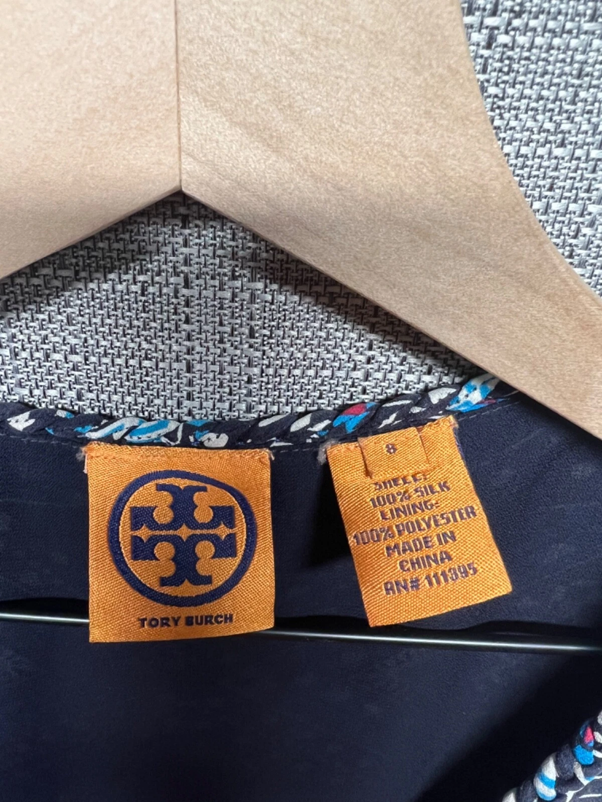 Abito da donna blu senza maniche Tory Burch scoop collo midi casual taglia 8