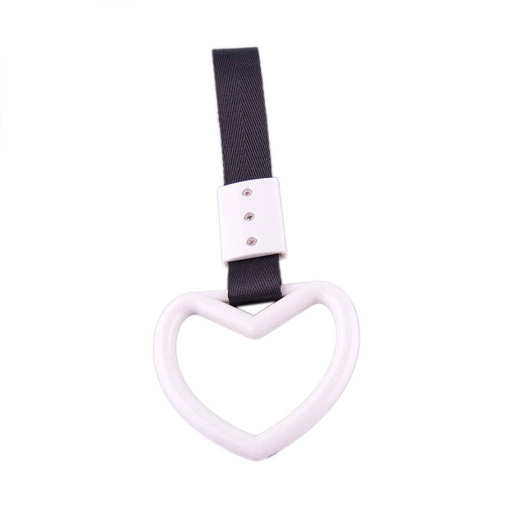 White Heart-Shaped Plastic Car Tow Hook Handle Ring - 1PC Black