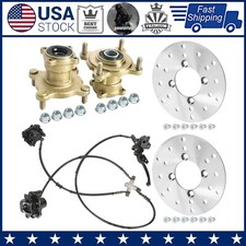 2x Front Wheel Hubs  Brake Caliper  Disc Rotors For ATV Quad Dirt Bike Go Kart