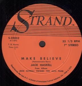 Jack Haskell Make Believe 7'' Vinyl USA Strand solides Center Label spielt mit 33 U/min