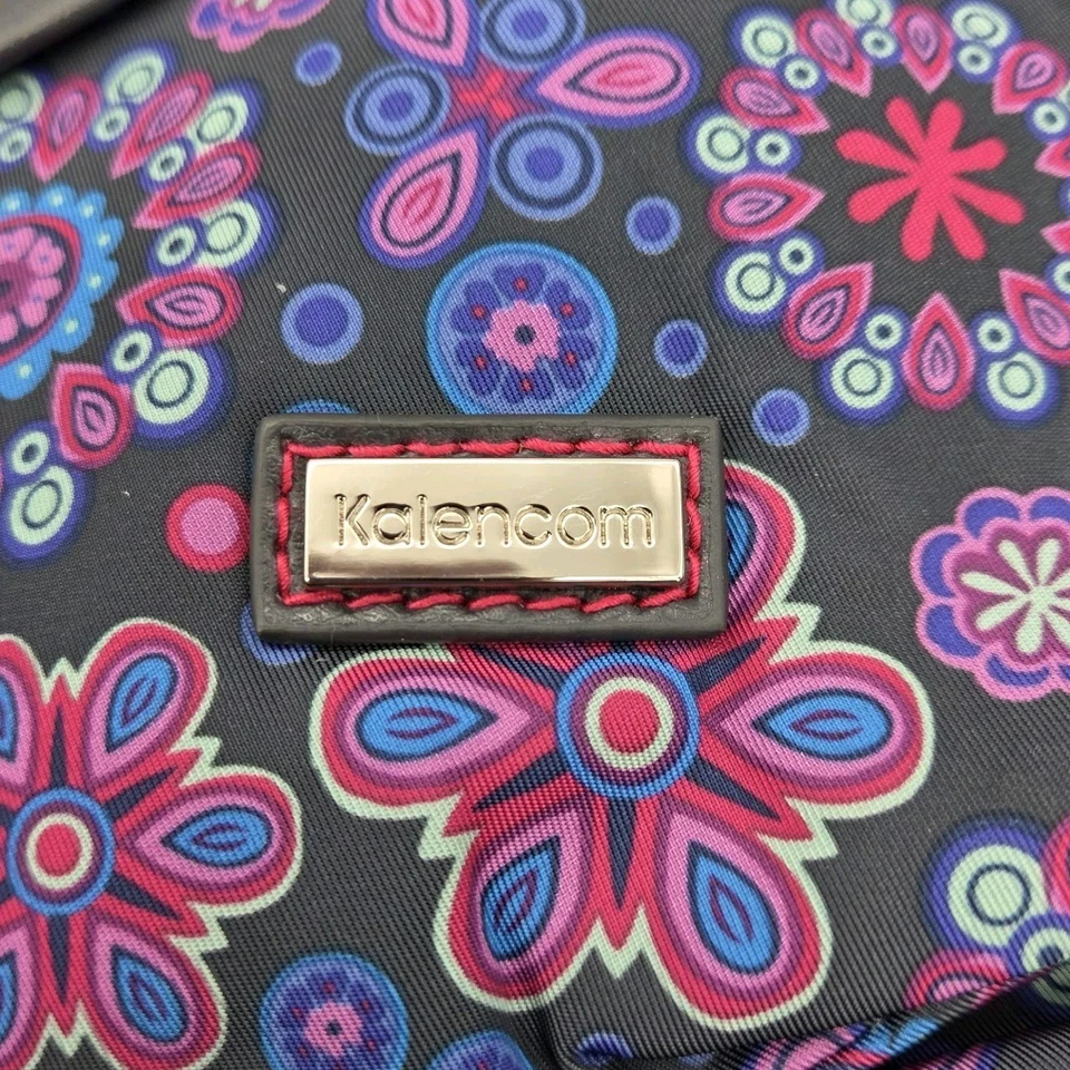 Kalencom Sidekick Diaper Bag Purple Pink Flowers Changing Pad Pockets Crossbody - Image 4 of 4