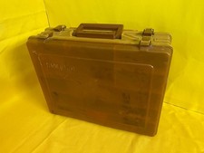 Vintage Plano Magnum Plastic Organizer Storage Case Tackle Box Brown RE