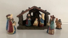 Nativity Scene Manger Resin Sculpt 2" In Height Jesus Mary Joseph Christmas