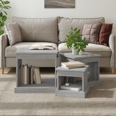 Satztische Couchtisch Beistelltisch Wohnzimmertisch 3 Stk. Holzwerkstoff vidaXL