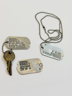 3 Vintage Korean War Air Force Military Soldier Dog Tag & Key Lot