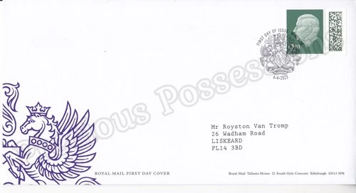GB ROYAL MAIL FDC 2023 KCIII KING CHARLES III DEFINITIVE £2.20 M23L WINDSOR PMK
