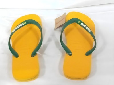 Havaianas Brasil Logo Flip Flops Yellow/Green BRA 41/42