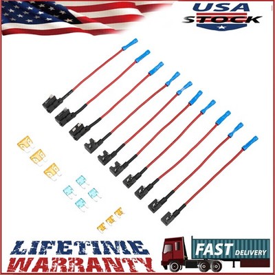 10pcs 12V Car Add-a-Circuit Fuse Adapter w/ Standard Mini TAP Blade Fuse Holder!