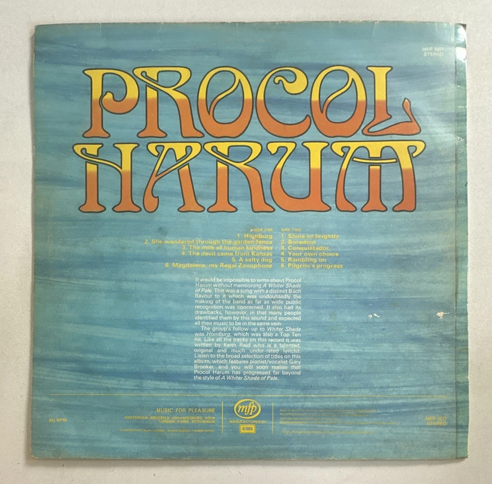 Procol Harum – A Salty Dog - Vinyl LP Record EX / VG+ Condition Foto 3 de 4