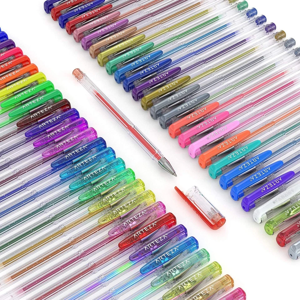 Arteza Gel Pens, Set of 60-Individual-Colors, 0.8-1.0 mm Tips, Acid-Free & - Image 2 of 4