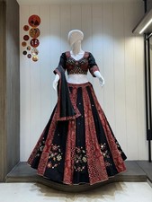 Kutchi real mirror work pure flex and kutchhi work fabric lehenga by aadatexport