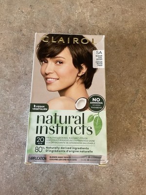 NATURAL INSTINCTS SEMI-PERMANENT VEGAN HAIR DYE #5A MEDIUM COOL BROWN NEW
